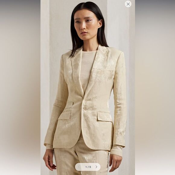 Ralph Lauren Resort ‘24 Collection Parker Floral Jacquard Single-Breasted Jacket - Picture 16 of 17